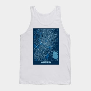 Austin - Texas Peace City Map Tank Top